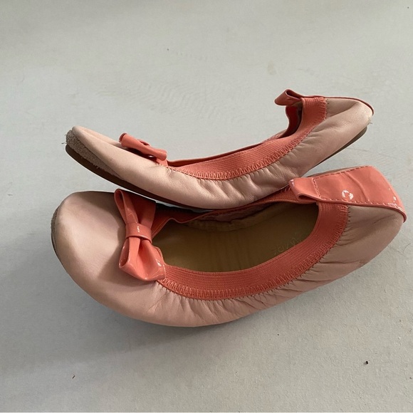 Yosi Samra Girl’s Powder Pink Sugar Melon Bow Ballet Flats - Picture 5 of 8